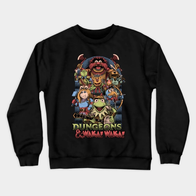 Dungeons and Waka! Waka! - Puppet RPG Parody Crewneck Sweatshirt by Studio Mootant